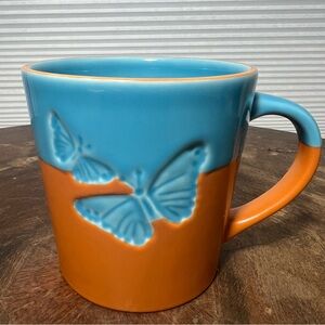Starbucks 2006 Butterfly Mug 17oz Blue Orange Collectible Mint